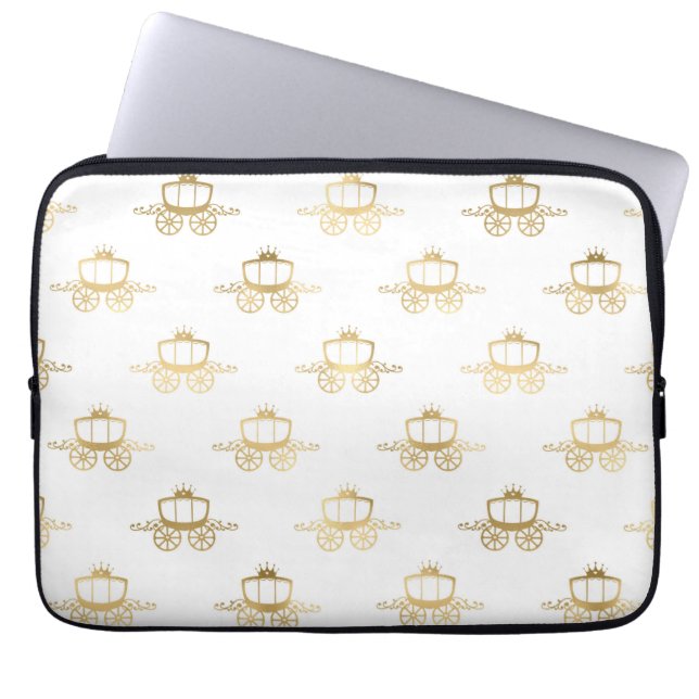 Capa Para Notebook Ouro Coaches Cinderela Princesa Magia Real (Frente)