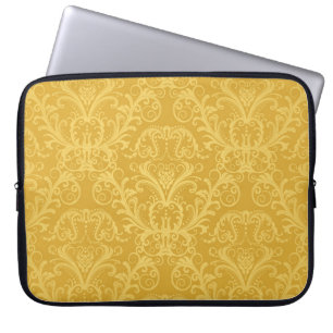 Capa Para Notebook Ouro de luxo Floral: Papel de parede sem costura