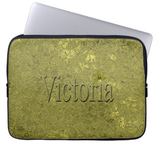 Capa Para Notebook Ouro Flecks Victoria Name Design,