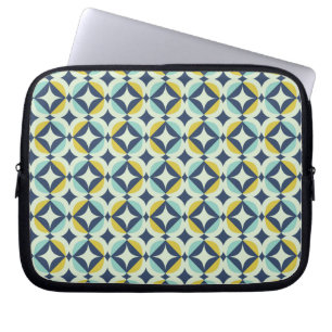 Capa Para Notebook Ouro geométrico & teste padrão azul