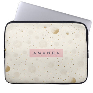 Capa Para Notebook Ouro Macio Personalizado com Bolinhas Estilo Minim