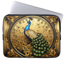 Ouro pavão e quadro ornamental negro
