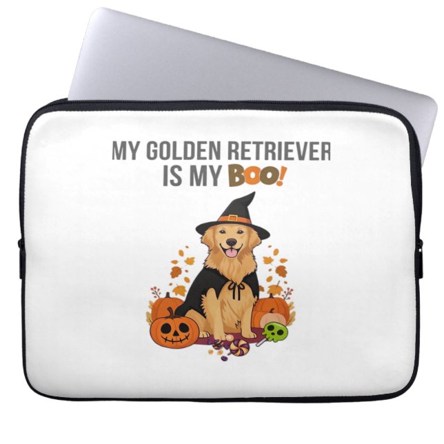 Capa Para Notebook Ouro Retriever Halloween Cachorro Meu Ouro Recuper (Frente)