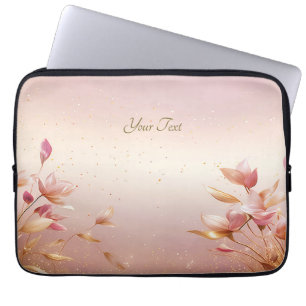 Capa Para Notebook Ouro Rosa Deixa Bolsa de laptop Floral