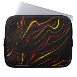 Capa Para Notebook Ouro vermelho ondulado, longos traços sobre fundo