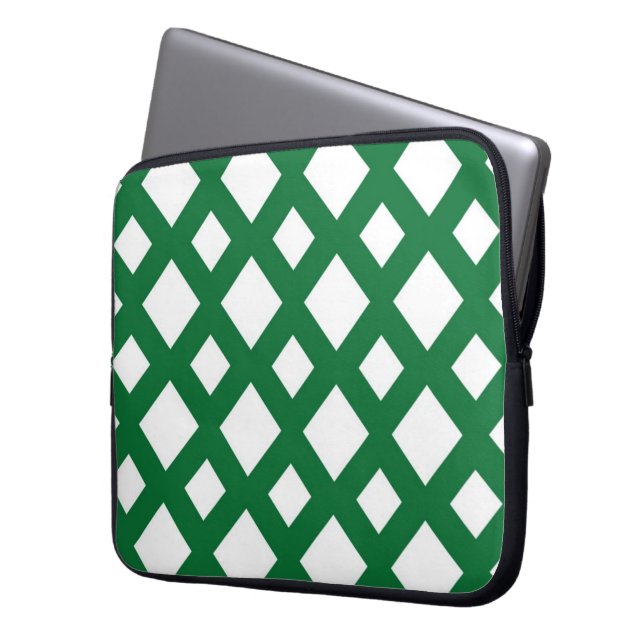 Capa Para Notebook Ouros brancos em verde (Frente Esquerda)