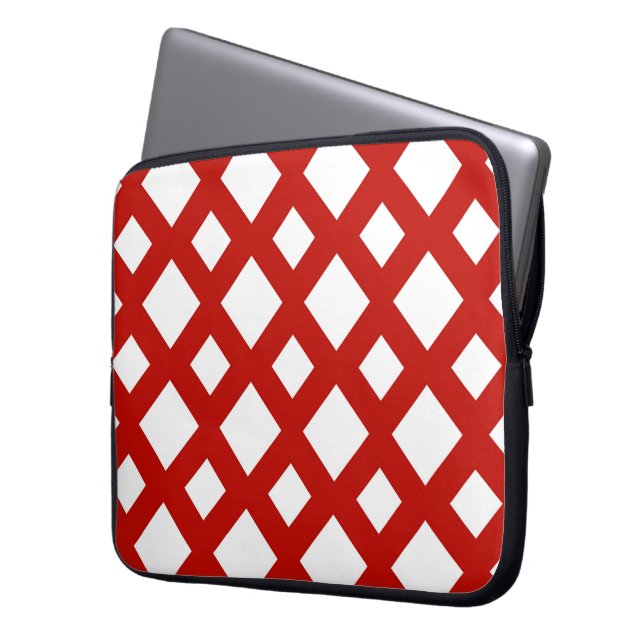 Capa Para Notebook Ouros brancos em vermelho (Frente Esquerda)