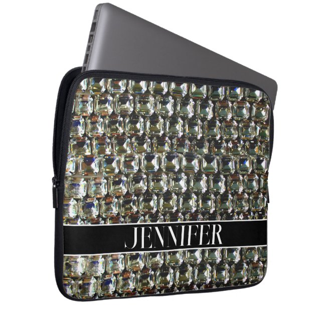 Capa Para Notebook Ouros, padrão de joias gemstone (Frente Esquerda)