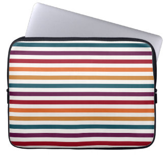 Capa Para Notebook Outono Retro Multicolor Listras Horizontais