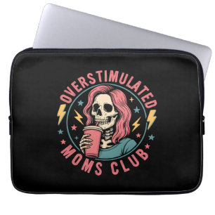 Capa Para Notebook Overstimulado Clube do Mães Skull Mensagem Mãe Vid