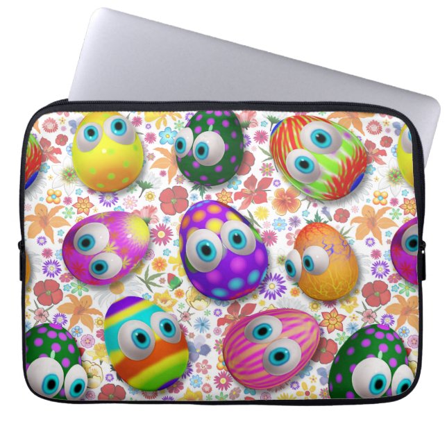 Capa Para Notebook Ovos de Páscoa de desenho animado fofos e engraçad (Frente)