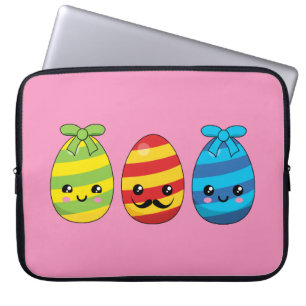 Capa Para Notebook Ovos de Páscoa de Kawaii com fitas