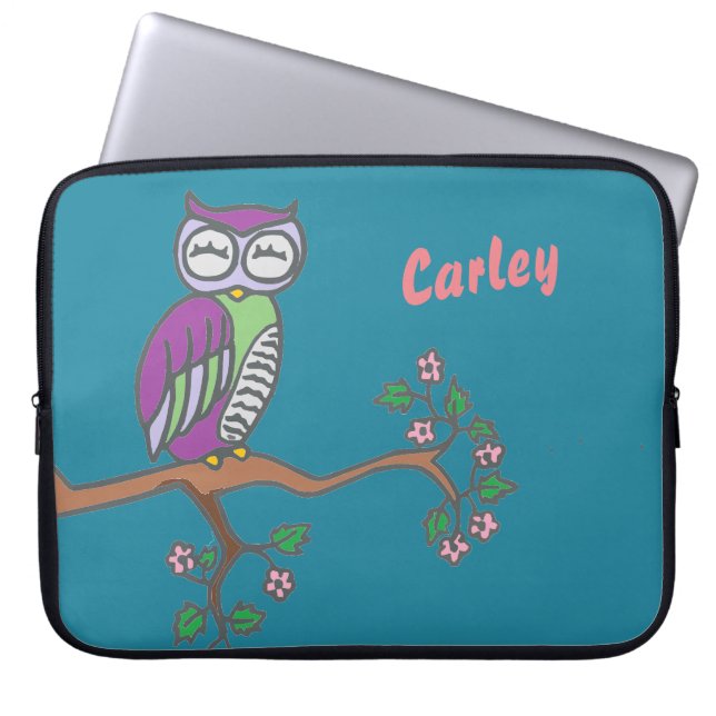 Capa Para Notebook Owl Art Night Blue Personalizado (Frente)