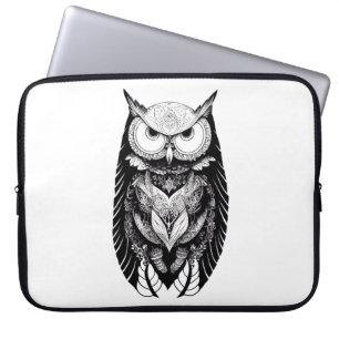 Capa Para Notebook Owl Wild Animal Nature Ilustração Arte Tatuagem