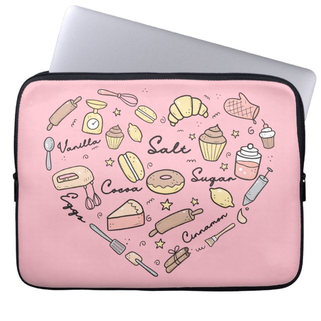 Capa Para Notebook Padaria Engraçada, padaria pastelaria (Frente)