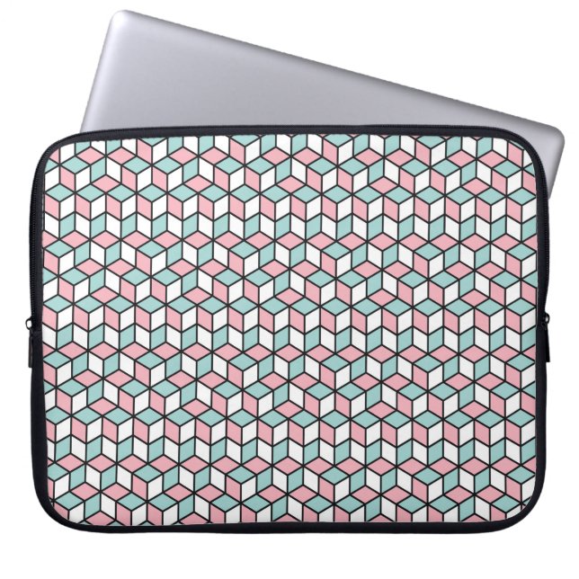 Capa Para Notebook Padrão 3d sem costura abstrato. Fundo isométrico (Frente)