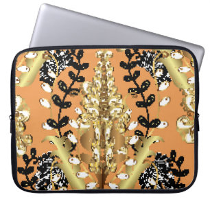 Capa Para Notebook padrão abstrato com fundo amarelo alaranjado com