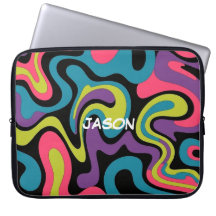 Padrão Abstrato de Neon Personalizado — Design Ret