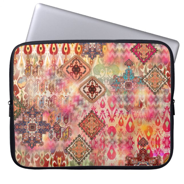 Capa Para Notebook Padrão Abstrato digital étnico sem costura (Frente)