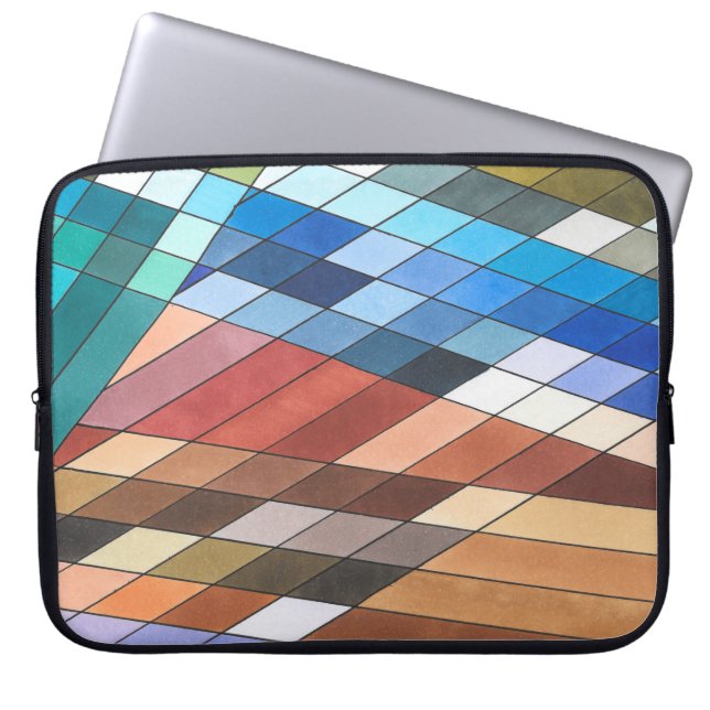 Capa Para Notebook Padrão Abstrato Geométrico Pintado à Mão (Frente)