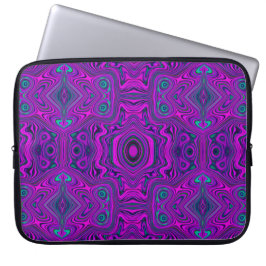 Capa Para Notebook Padrão Abstrato Trippy Retro Magenta e Preto