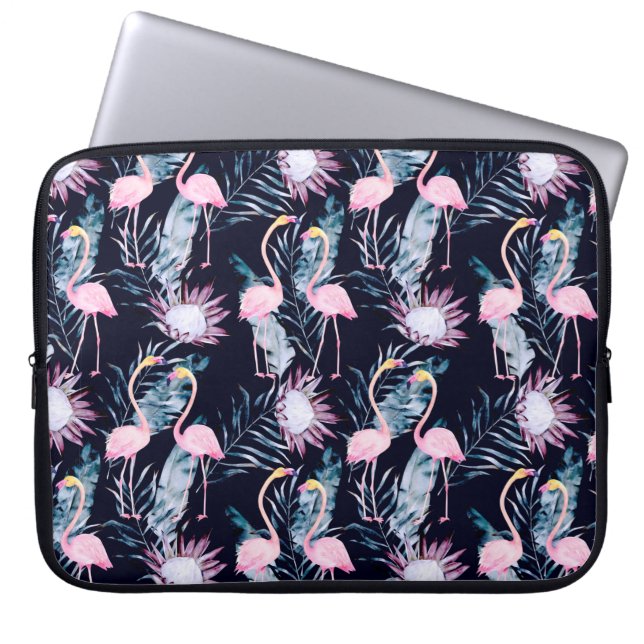 Capa Para Notebook padrão abstrato tropical com flamingo, protea, l (Frente)