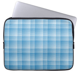 Capa Para Notebook Padrão Abstrato Xadrez Branco Azul