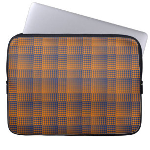 Capa Para Notebook Padrão Abstrato Xadrez Laranja Roxo