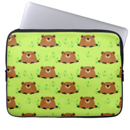 Capa Para Notebook Padrão Adorável de Groundhog Woodland