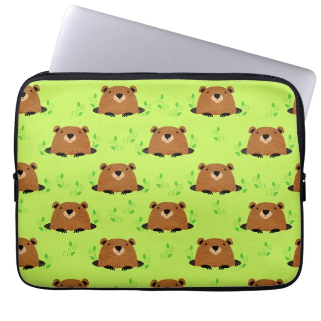 Capa Para Notebook Padrão Adorável de Groundhog Woodland (Frente)