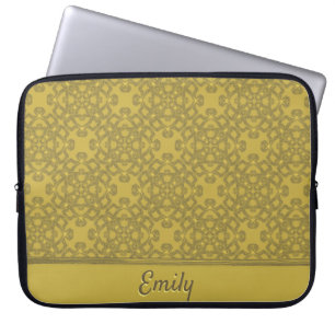 Capa Para Notebook Padrão Amarelo da Mostarda Personalizada