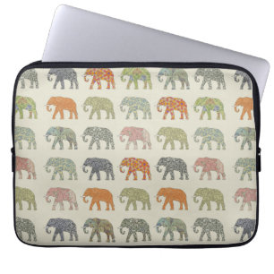 Capa Para Notebook Padrão Animal Colorido de Elefante Contemporâneo