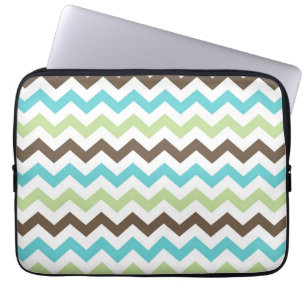 Capa Para Notebook Padrão Aqua e Brown Zig Zag Chevrons