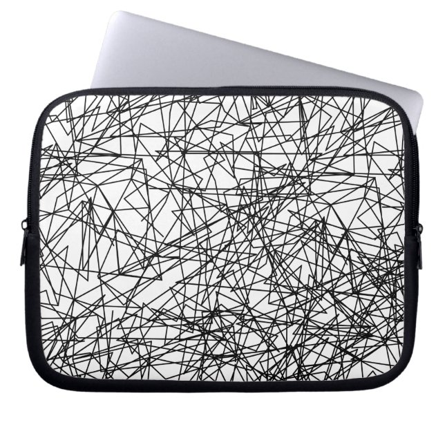 Capa Para Notebook padrão artístico branco-preto abstrato moderno (Frente)