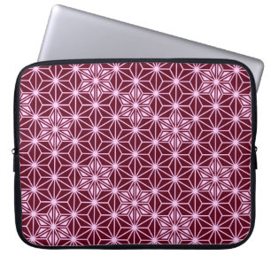 Capa Para Notebook Padrão Asanoha japonês - burgundy