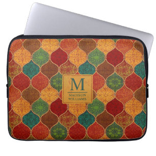 Capa Para Notebook Padrão Azteca Geométrico Mosaico Marroquino Sem Co