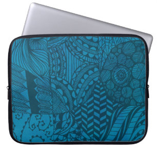 Capa Para Notebook Padrão Azul de abstrato Art