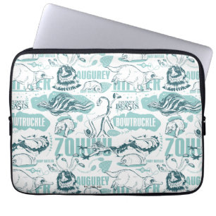 Capa Para Notebook Padrão Azul de Bestas Fantásticas