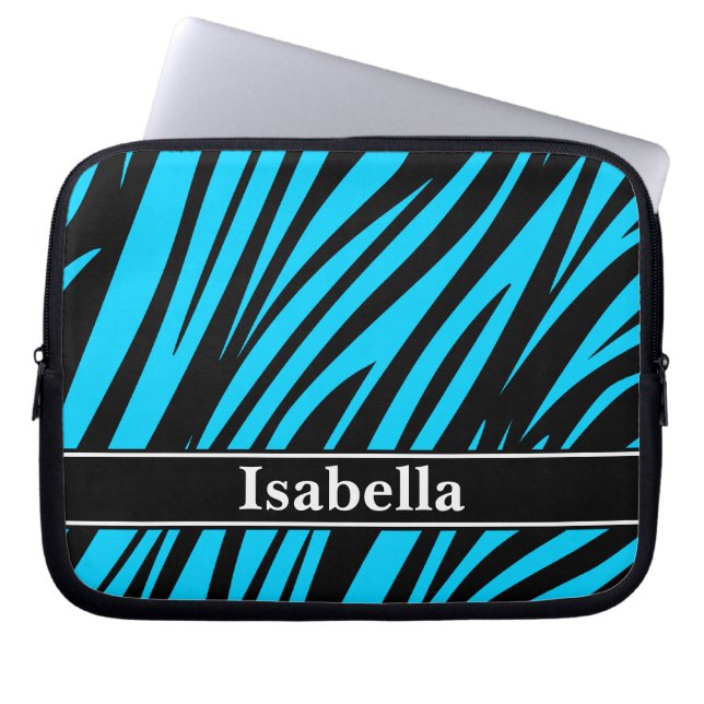 Capa Para Notebook Padrão Blue Black Stripes (Frente)
