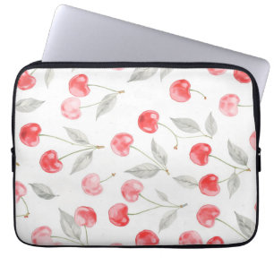 Capa Para Notebook Padrão bonito de fruta de cereja de Aquarela