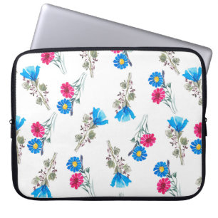 Capa Para Notebook Padrão botânico aquoso de primavera rosa claro
