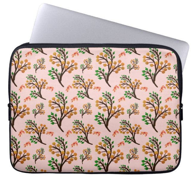 Capa Para Notebook Padrão botânico contínuo com ramalhete de frutas f (Frente)