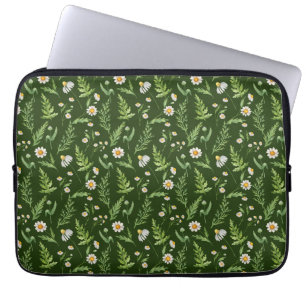 Capa Para Notebook Padrão Botânico da Flor Chamomile