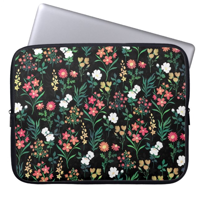 Capa Para Notebook Padrão Botânico Floral bonito de Aquarela (Frente)