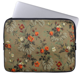Capa Para Notebook Padrão Botânico Floral Escuro Vintage de Rosa Lara