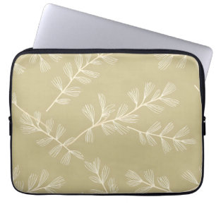 Capa Para Notebook Padrão Botânico Verde Salvia Folha Desenhada à Mão
