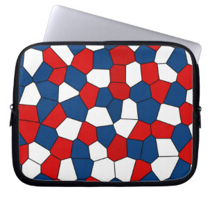 Capa Para Notebook Padrão Branco Azul Vermelho