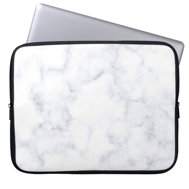 Capa Para Notebook Padrão branco de textura mármore (Frente)