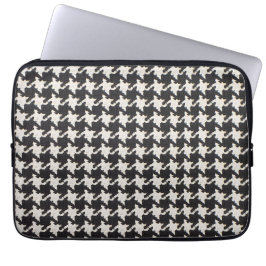 Capa Para Notebook Padrão Branco preto-houndstooth