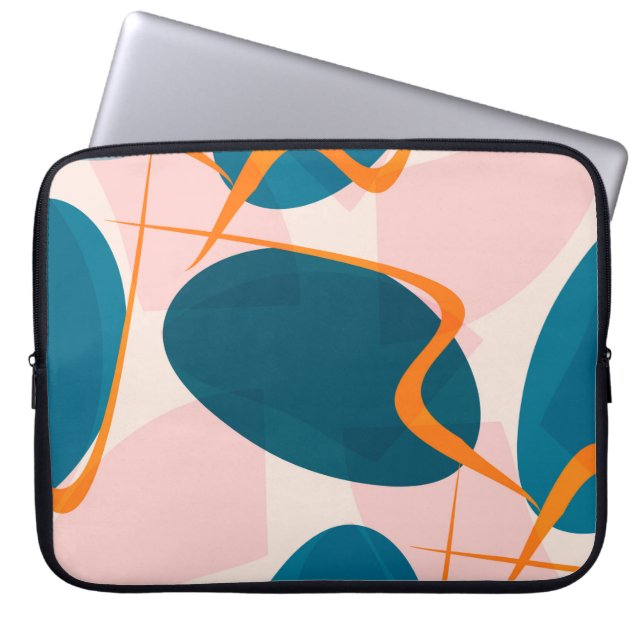 Capa Para Notebook Padrão brilhante sem costura de formas abstrato e  (Frente)